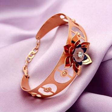 rose gold floral bracelet