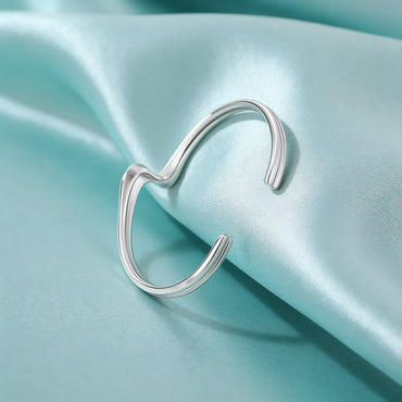 Wave Curve Open Cuff Bracelet