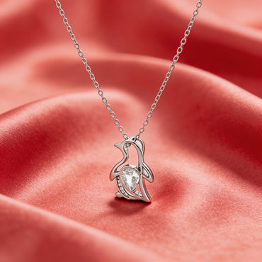 Graceful Swan Diamond Pendant Necklace