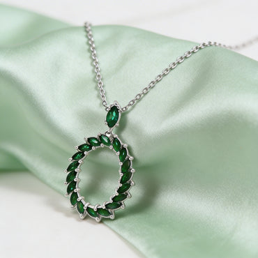 Emerald Halo Grace Pendant