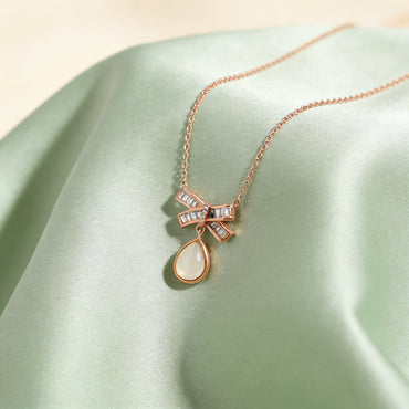 Celeste Bow Drop Necklace