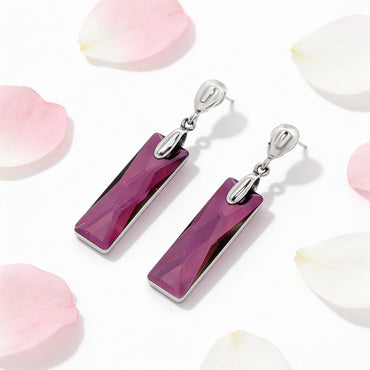 Berry Crystal Drop Earrings