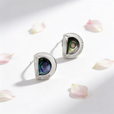 Ocean Aura Shell Stud Earrings
