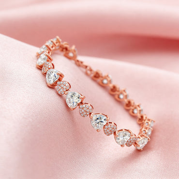 Blush Heart Sparkle Tennis Bracelet