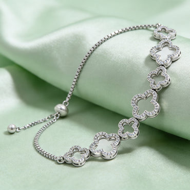 Floral Clover Crystal Bracelet