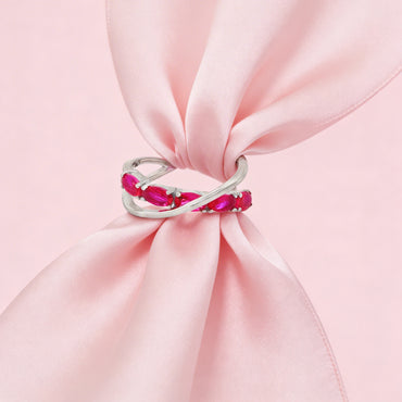 : Crimson Curve Adjustable Ring