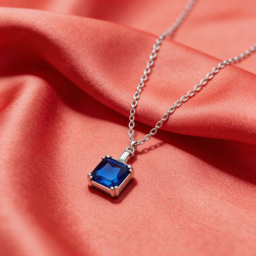 Royal Blue Solitaire Pendant Necklace