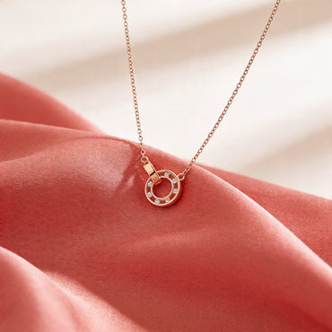 Rosé Orbit Diamond Pendant