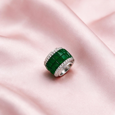 Emerald Green Enamel Charm