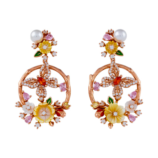 Floral Radiance Hoop Drops