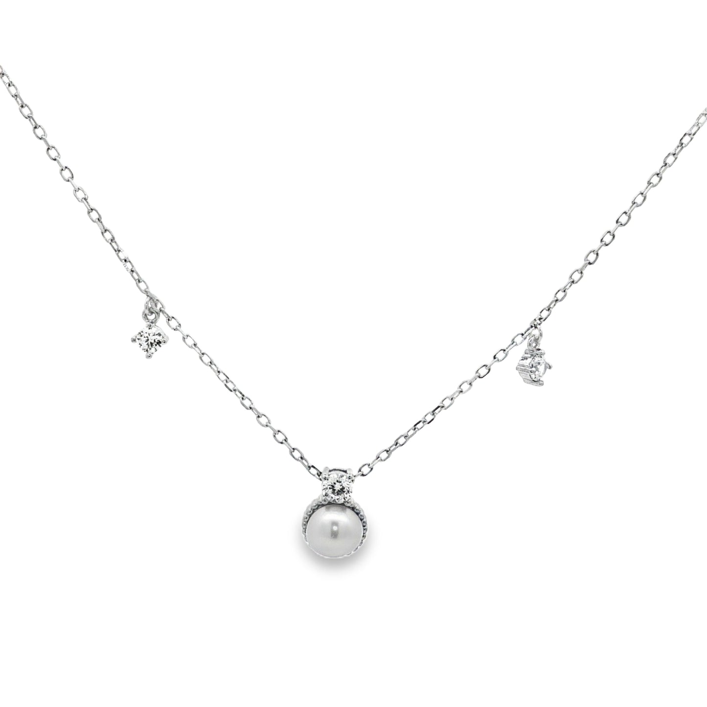 Celestial Pearl Drop Diamond Necklace