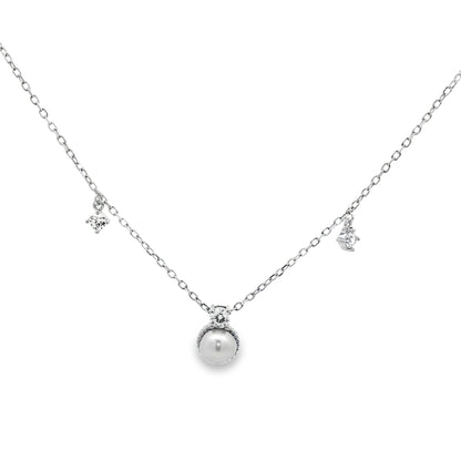 Celestial Pearl Drop Diamond Necklace