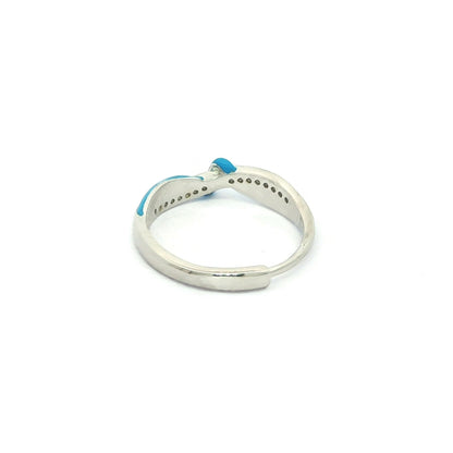 Delicate silver and turquoise ring