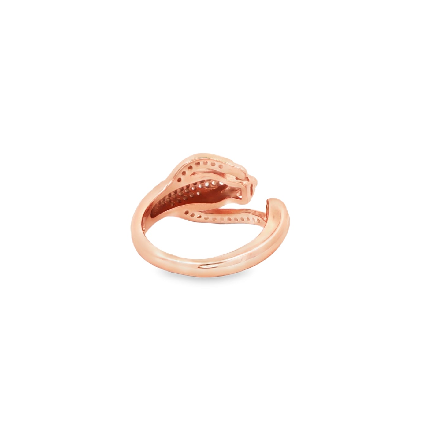 Elegant rose silver snake ring