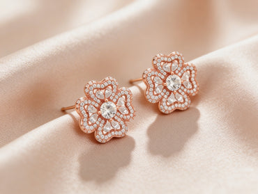 Rose Radiance Floral Studs