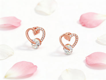 Blush Heart Sparkle Studs