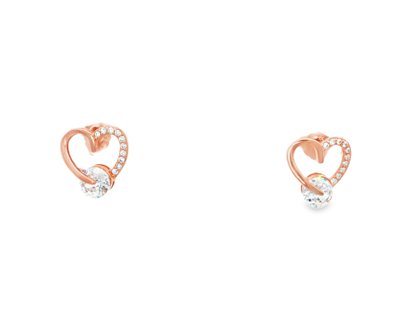 Blush Heart Sparkle Studs