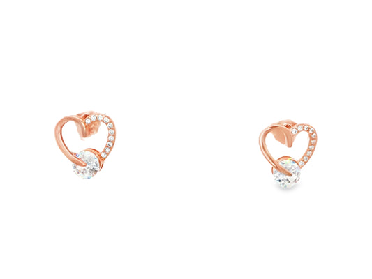 Blush Heart Sparkle Studs