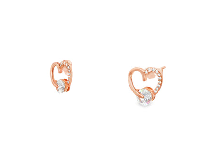 Blush Heart Sparkle Studs