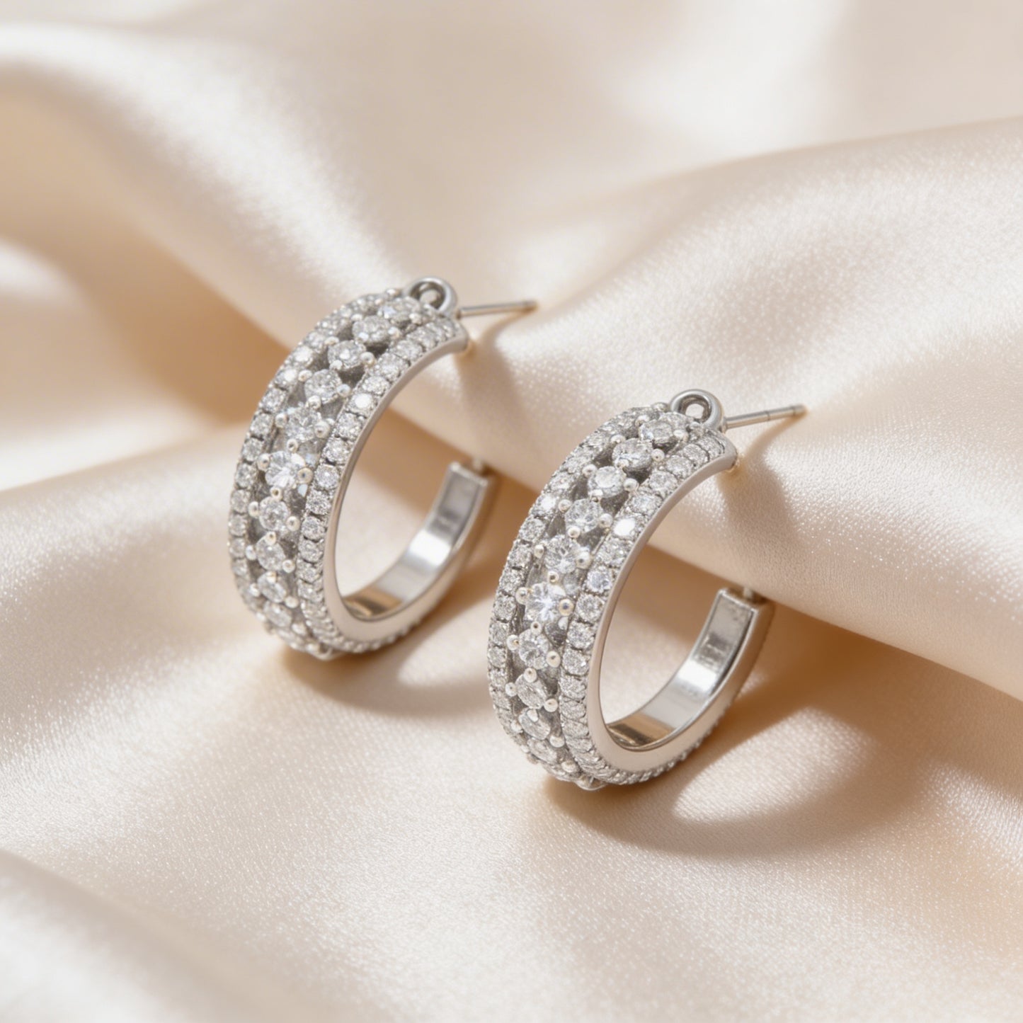 Celeste Sparkle Hoop Studs