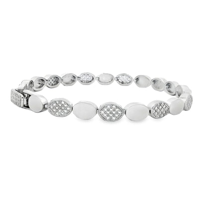 Elegant Silver Oval Link Bracelet