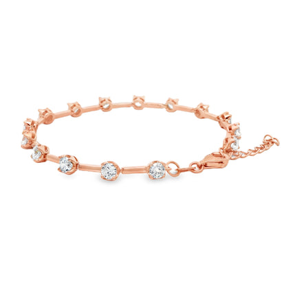 Rose silver diamond bracelet close-up