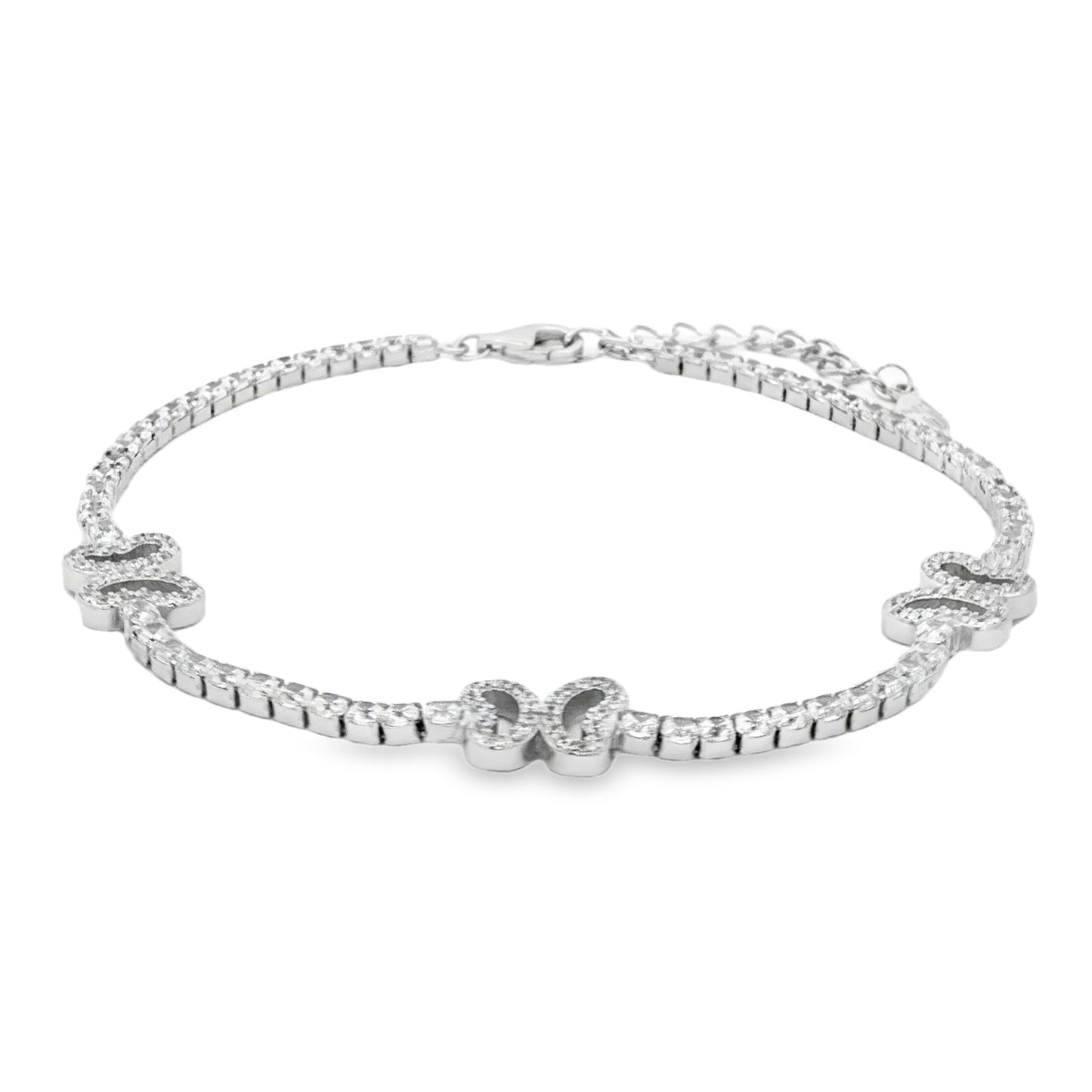 Infinity sparkle bracelet close-up shot