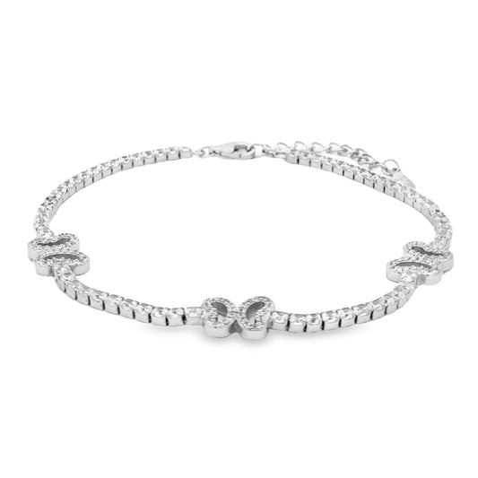 Infinity sparkle bracelet close-up shot
