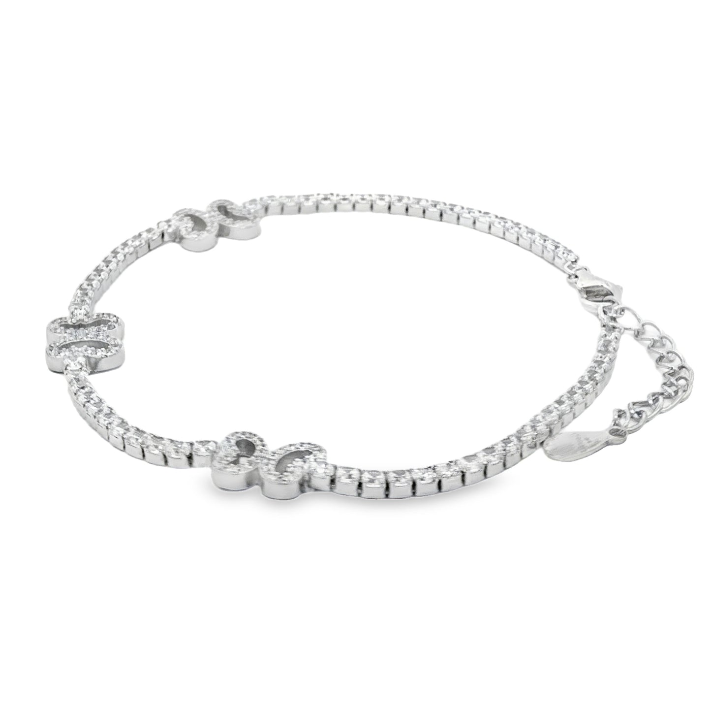 Infinity sparkle bracelet close-up shot