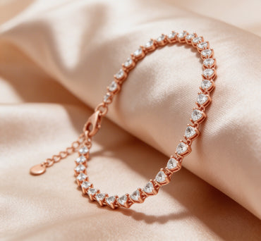 Elegant rose silver tennis bracelet