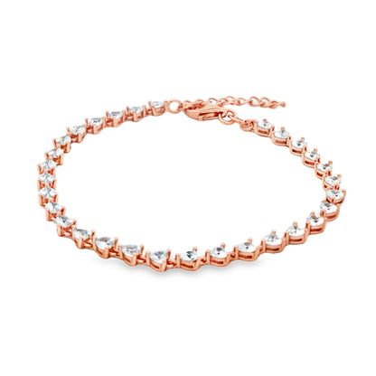 Elegant rose silver tennis bracelet