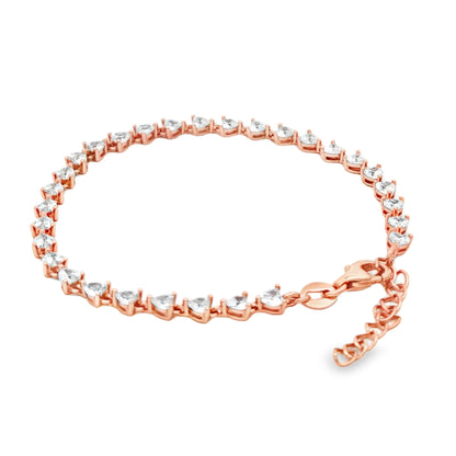 Elegant rose silver tennis bracelet