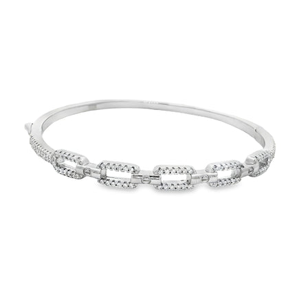 Sterling silver diamond bangle