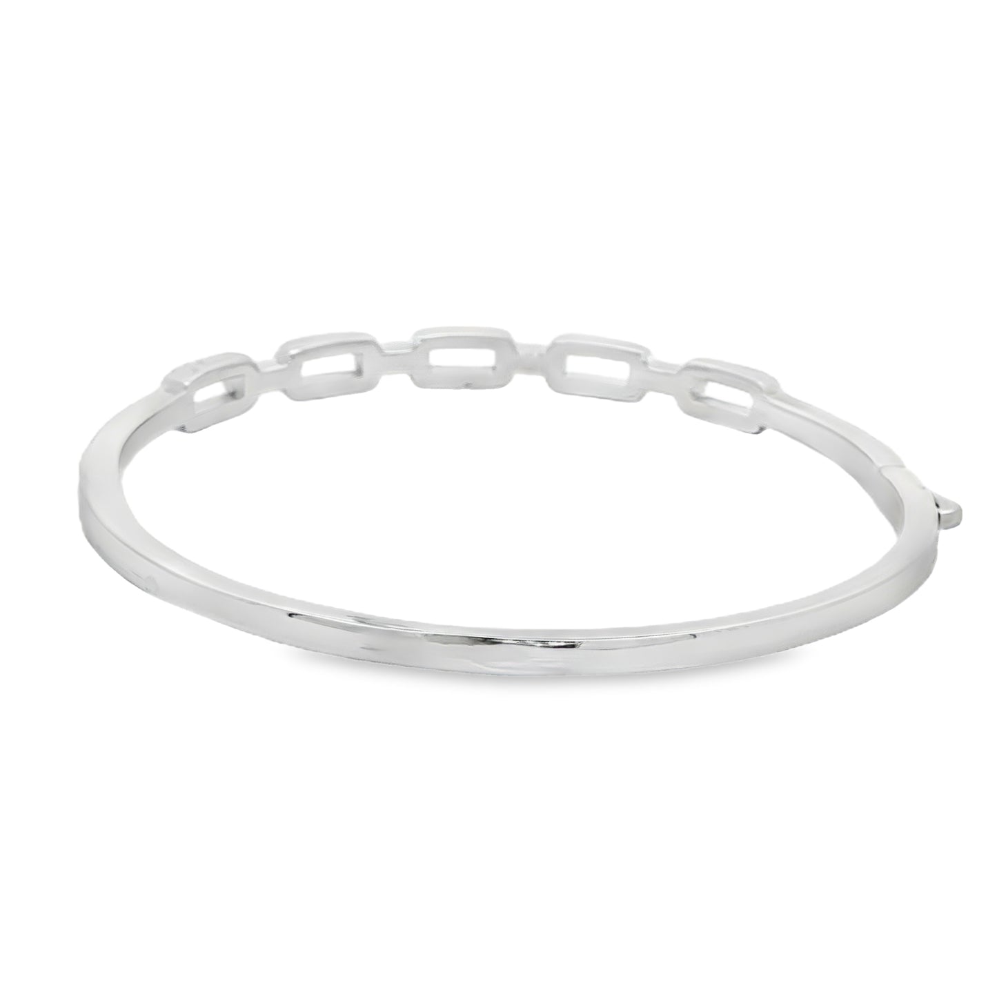 Sterling silver diamond bangle