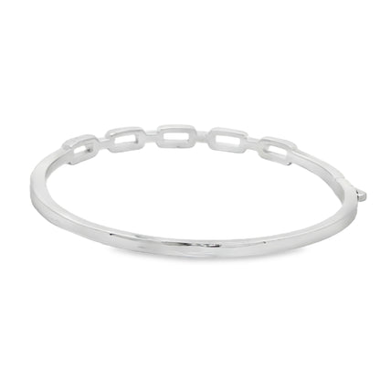 Sterling silver diamond bangle