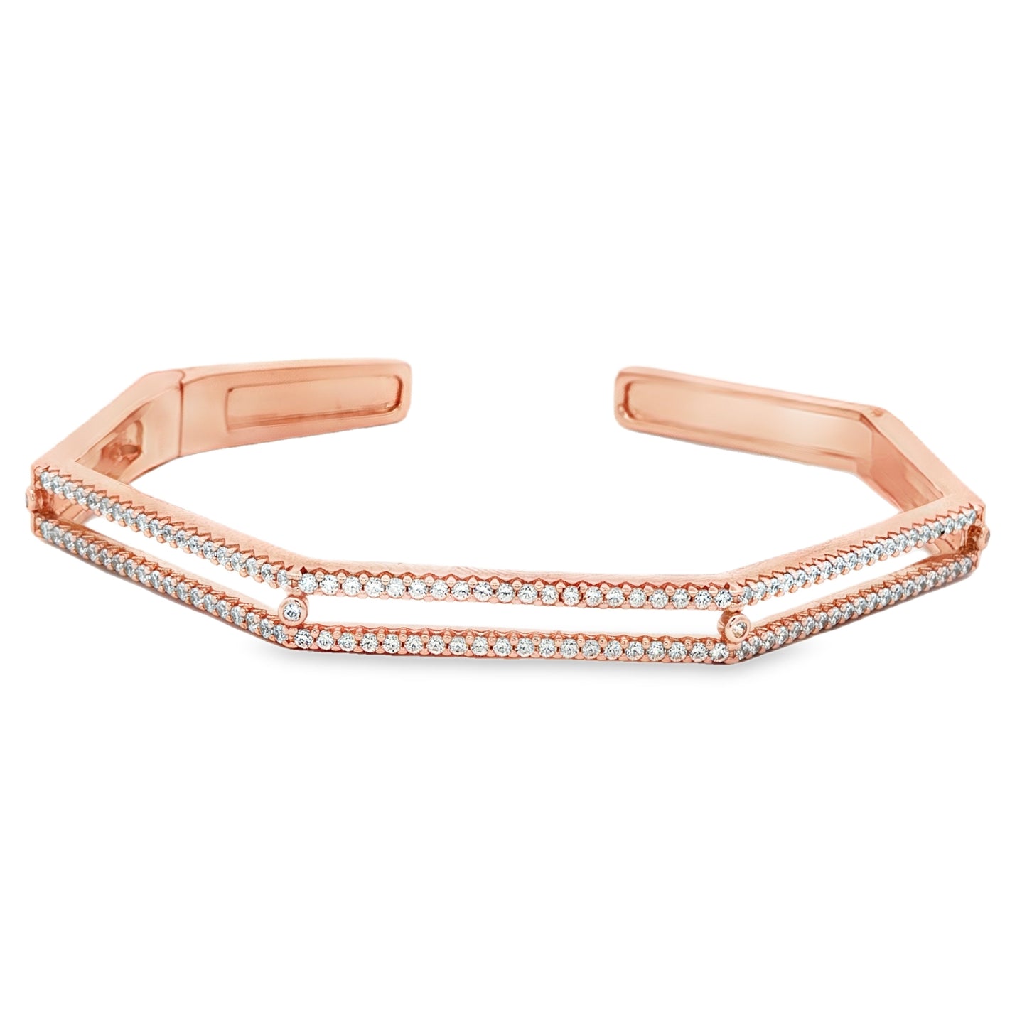 Elegant rose silver cuff bracelet