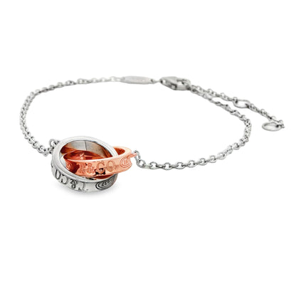 Dual Tone Interlocking Ring Bracelet