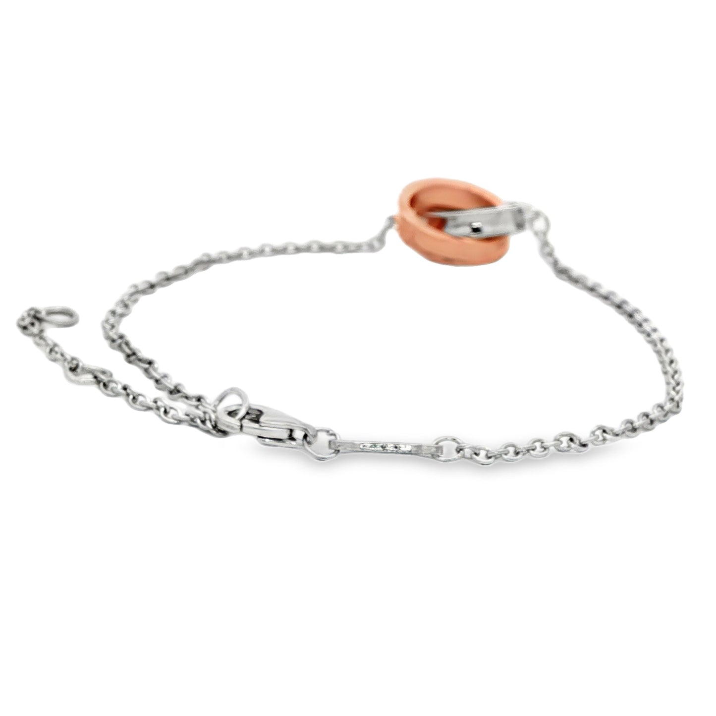 Dual Tone Interlocking Ring Bracelet