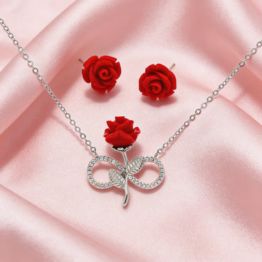 Eternal Rose Infinity Pendant Set