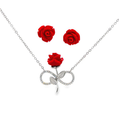 Eternal Rose Infinity Pendant Set
