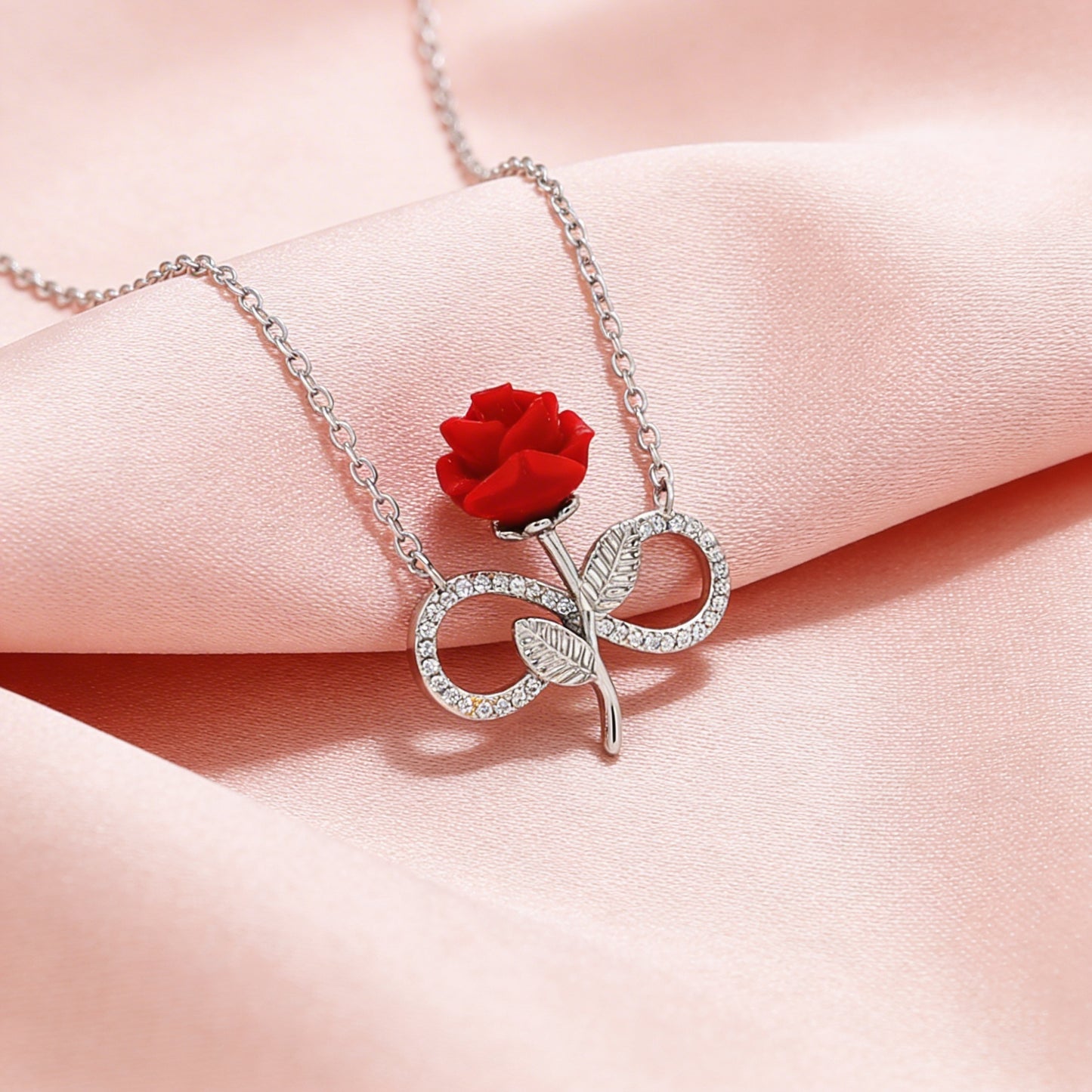 Eternal Rose Infinity Pendant Set