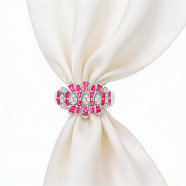 Exquisite pink ruby and diamond ring