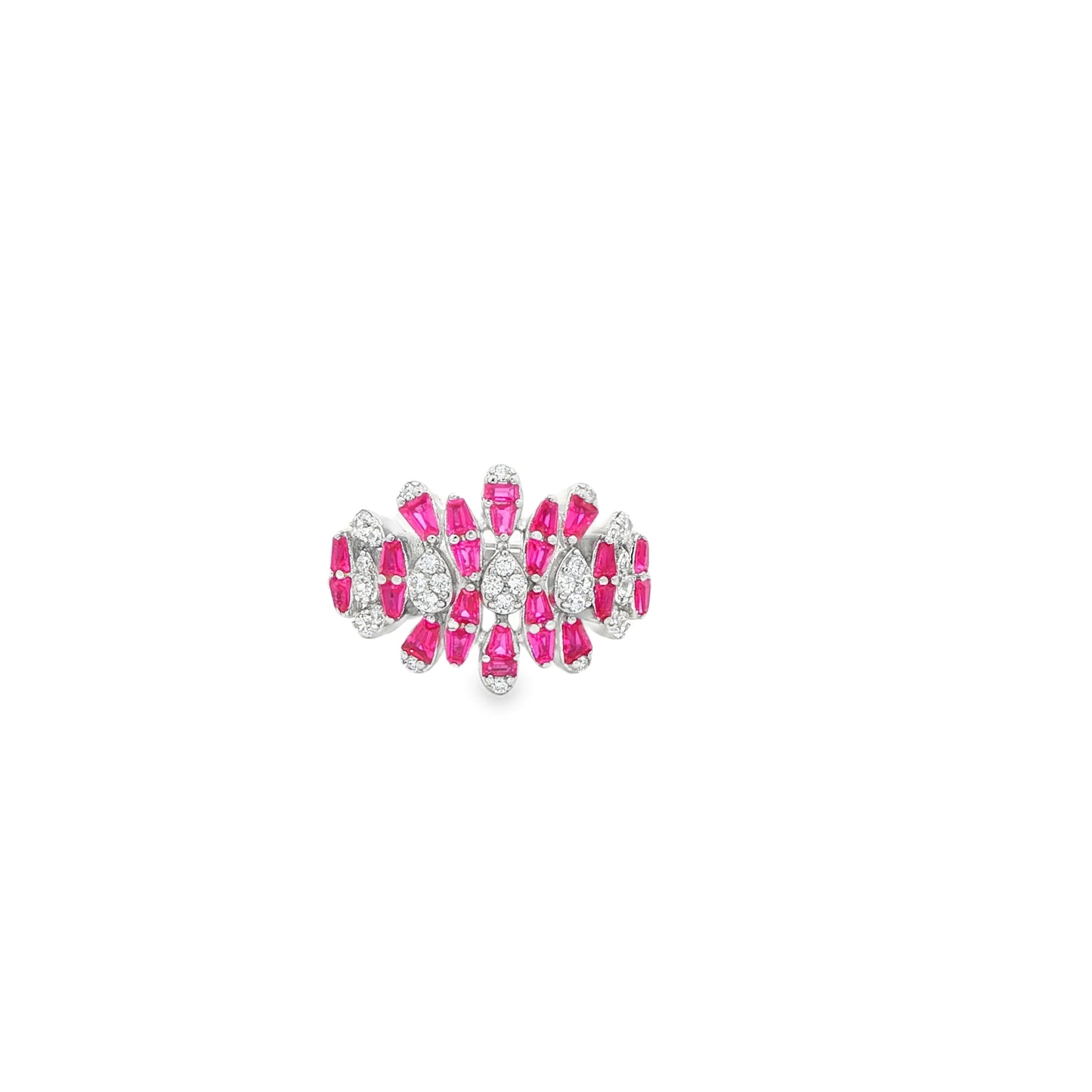 Exquisite pink ruby and diamond ring