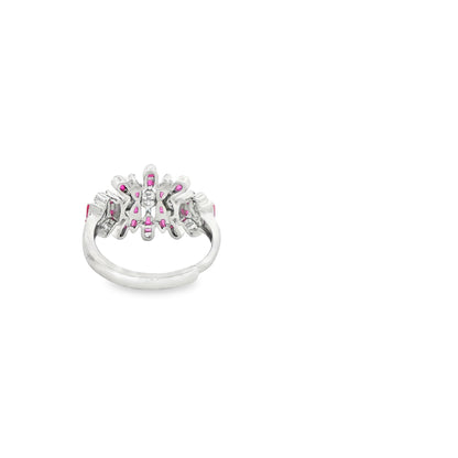 Exquisite pink ruby and diamond ring