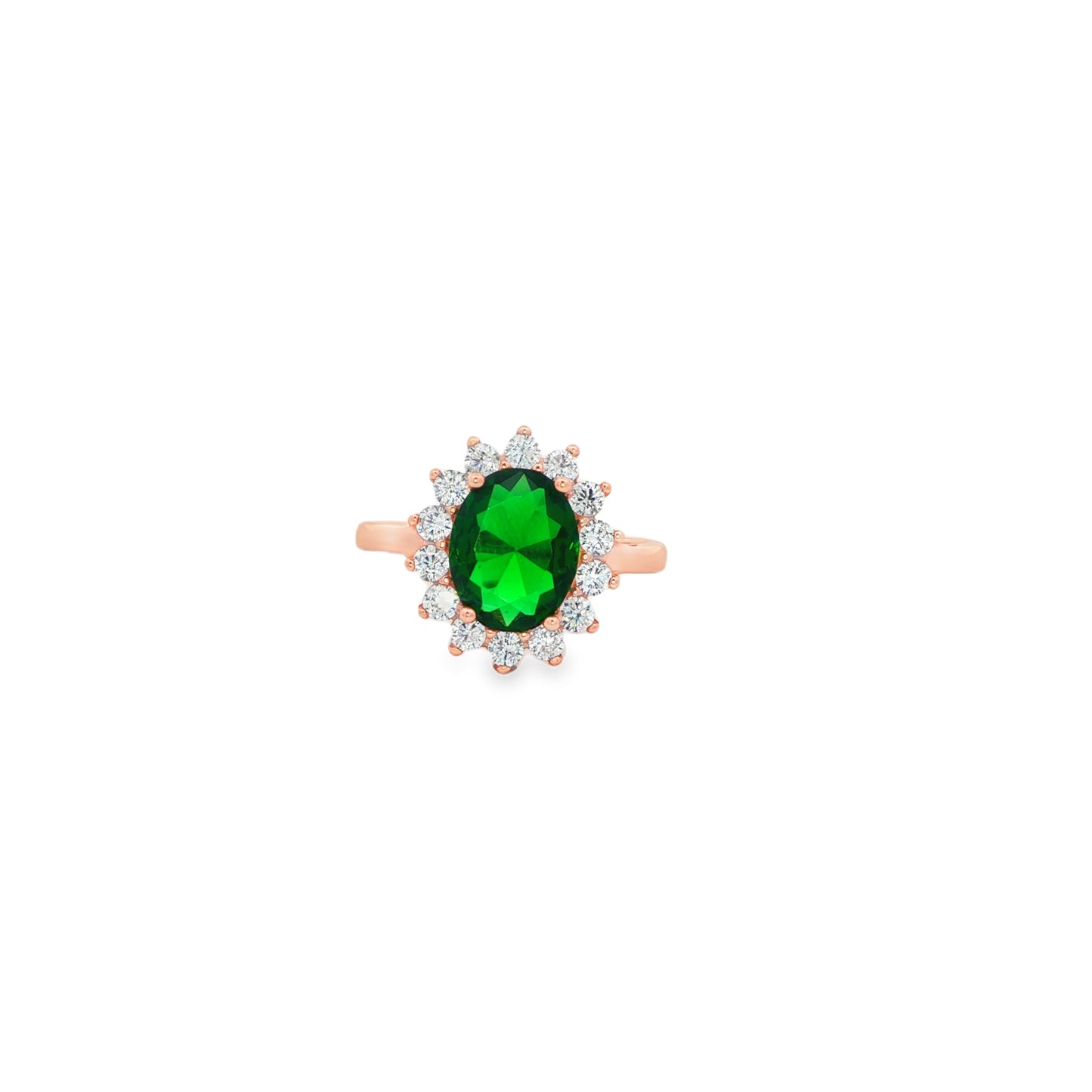 Elegant emerald and diamond ring
