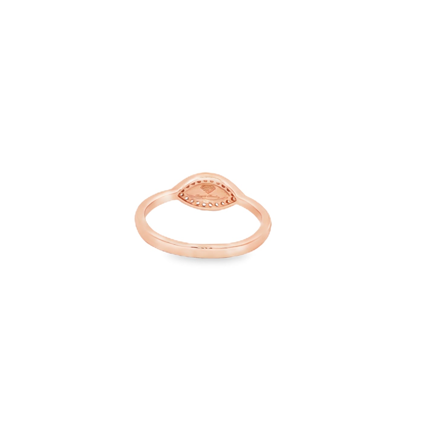 Sparkling rose silver evil eye ring