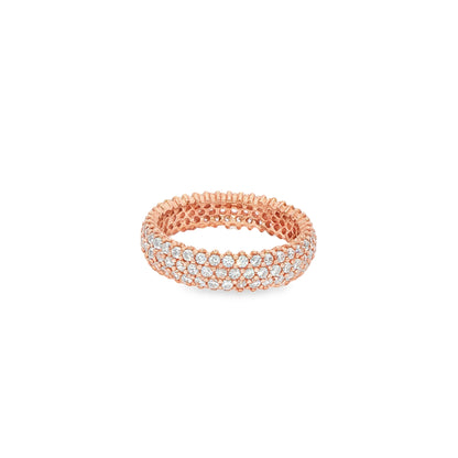 Rose silver eternity band on ivory