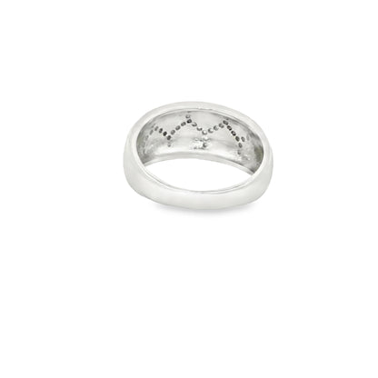 Honeycomb opal and diamond ring