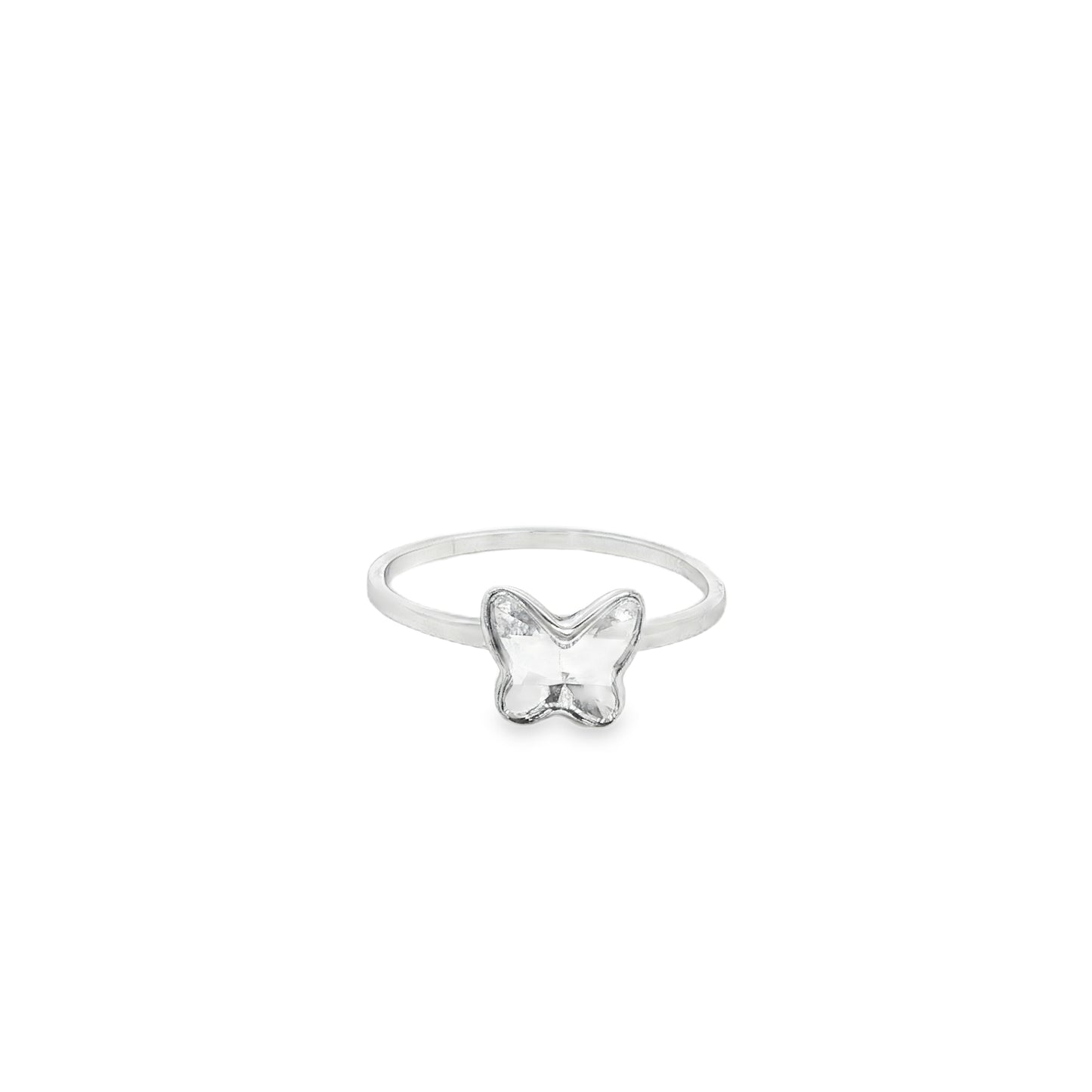 Delicate butterfly ring on fabric