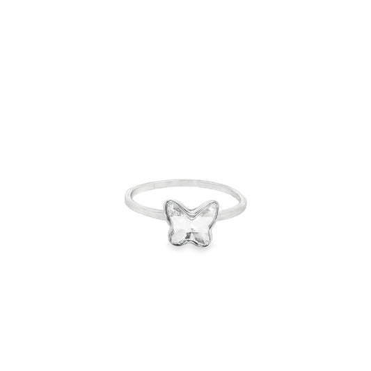 Delicate butterfly ring on fabric